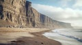 White Beach Cliff Face: A Realistic Rendering Of Traditional British Landscapes Royalty Free Stock Photo