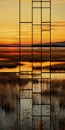 Captivating Sunset Marsh: An Architectural Grid Of Vibrant Colors