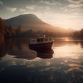 Serene Sunset on a Fishermans Lake Royalty Free Stock Photo