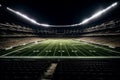 Nighttime Football Stadium with Illuminated Field Royalty Free Stock Photo