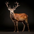 Stunning Stag Portrait: A Captivating Studio Shot On Isolated Background Royalty Free Stock Photo