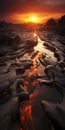 Lava: Organic Contours And Golden Light In Mike Campau-inspired Art