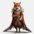 Stunning Photorealistic Fox Creature With Red Coat And Crown