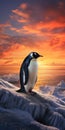 Stunning Photorealistic Penguin Artwork In Frozen Landscape