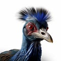 Stunning Photorealistic Rendering Of A Blue-headed Cassowary With Explosive Pigmentation