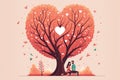 Lovestruck Under the HeartShaped Crown Tree
