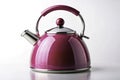 A Stunning Pink Kettle on a Pristine White Background Elegant Kitchenware for a Modern Kitchen Design Royalty Free Stock Photo