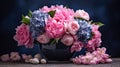 stunning pink and navy flowers