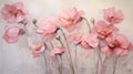 Stunning Pink Painted Flowers: Delicate Sculptures In Impasto Style Royalty Free Stock Photo