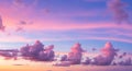 Stunning pink and purple cumulus clouds at twilight Royalty Free Stock Photo