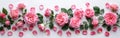 Pink Rose Floral Arrangement on White Background for Holiday Celebration