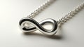 Elegant Silver Infinity Necklace with Polished Finish Royalty Free Stock Photo