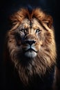 The King of the Jungle: An Intricately Detailed and Magnificently Lit Portrait of a Great Lion Generative AI