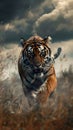 Stunning Portrait of a Dangerous Tiger: A Majestic Avatar Pacing