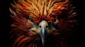 Red Eagle Head: Photorealistic Eye In Action Painter Style