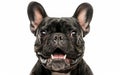 Stunning Portrait of a French Bulldog, on White Background, Generative Ai