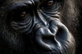 Stunning portrait of a powerfull silverback gorilla. Amazing African wildlife. Generative Ai