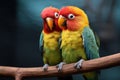 A stunning portrait showcases the lively essence of Fischers lovebird