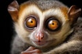 Stunning Portrait of slow Loris monkey with the big round eyes. Amazing Wildlife. Generative Ai