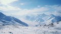 Stunning Post-apocalyptic Snowy Mountain Landscape In 32k Uhd Royalty Free Stock Photo