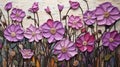 Stunning Primrose Art: Sculptural Paintings On Mosaic Wall