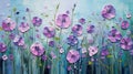 Stunning Purple Poppies Painting With Harsh Palette Knife Work