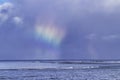 Stunning rainbow clouds over the horizon over the ocean near Lahaina on Maui. Royalty Free Stock Photo