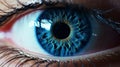 Stunning Ray Traced Close-up Of Blue Eye - A Captivating Visual Experience