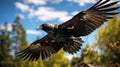 Stunning Ray Traced Crow In Flight: Nikon D850 32k Uhd