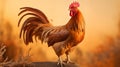 Stunning Realistic Rendering Of Rooster At Sunset Royalty Free Stock Photo