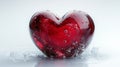 Stunning Red Heart Shaped Glass Sculpture with Water Splash Royalty Free Stock Photo