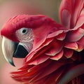 A stunning Red Macaw displays its vibrant plumage in all its fiery glory