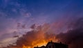 A stunning red, orange and rose sunset against a cloudy sky Royalty Free Stock Photo