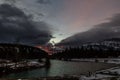 Day break over Cascade Ponds, Banff National Park, Alberta, Canada Royalty Free Stock Photo