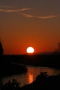 Stunning red sunset at the river Clare Co galway