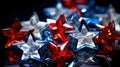 stunning red white and blue stars on background