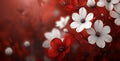 Stunning Red and White Flowers Artistic Close Up Nature Photography