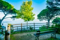 Stunning relaxation place with bench and wonderful panorama, Villa Rufolo, Ravello, Amalfi coast