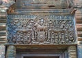 Stunning relief of the door lintel at Prasat Hin Muang Tam, the ancient temple complex in Buriram Province