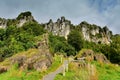 Stunning rock formations at Mangaotaki Valley, the filming location of `The Hobbit, an Unexpected Journey` Royalty Free Stock Photo