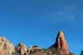 Stunning rock formations of red sandstone and white limestone against a brilliant blue sky in Arizona Royalty Free Stock Photo