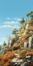 Hyper-detailed Naturalistic Painting Of A Mountain Hillside Royalty Free Stock Photo