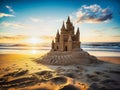 A Stunning Romantic-style Sandcastle on a Beach