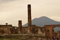Ancient roman city of Pompeii with beautiful ruins