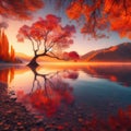 Wanaka Tree reflected in Wanaka lake