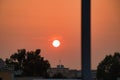 Stunning scenic golden sunset above Milan