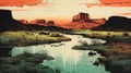 Vintage Desert Landscape Poster: Canyonlands National Park, 1970s