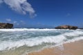 Stunning Seascape in Aruba with Crashing Waves Royalty Free Stock Photo