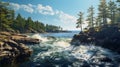 Scenic Ocean Scene With Realistic And Hyper-detailed Renderings