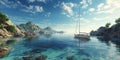 Stunning Seascape Sailboat in CrystalClear Waters Royalty Free Stock Photo